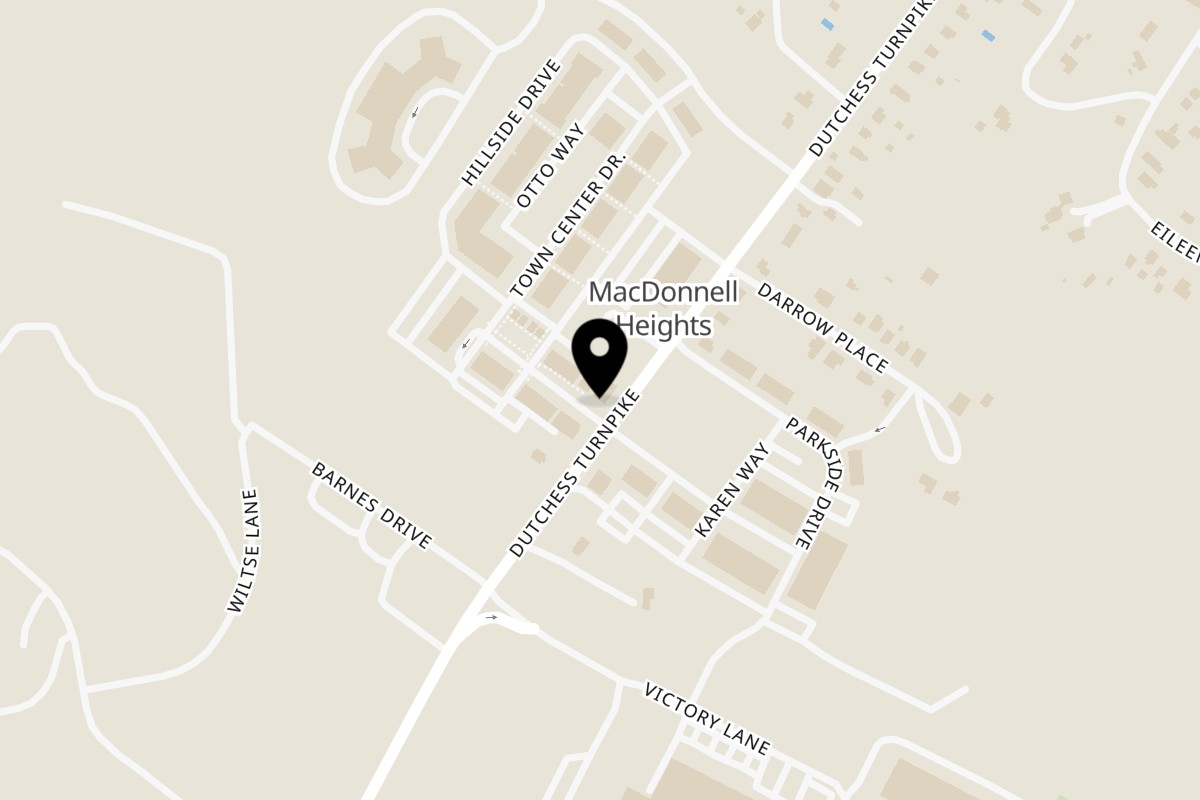 Map showing the location of Buns Burgers Poughkeepsie on 32 Eastdale Ave N in Poughkeepsie